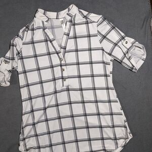 Perseption Concept small‎ blouse top polyester spandex plaid